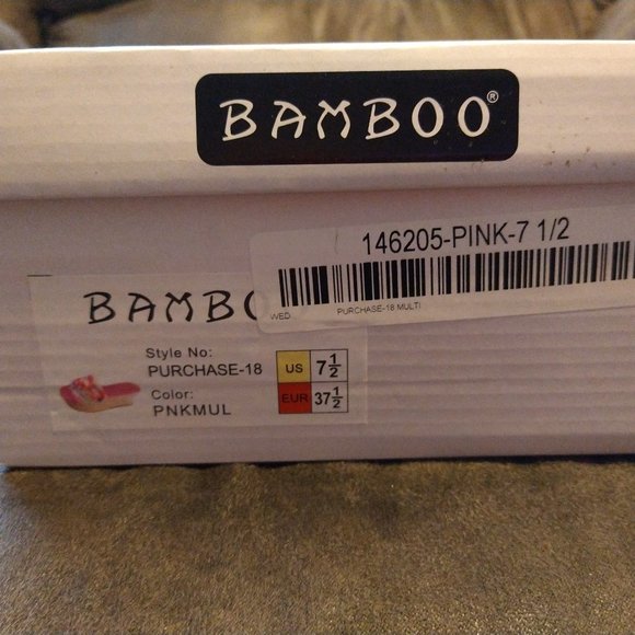 BNIB - BAMBOO SLIDES - PINK W/ WICKER BOTTOM - SIZE 7.5 - Picture 2 of 11